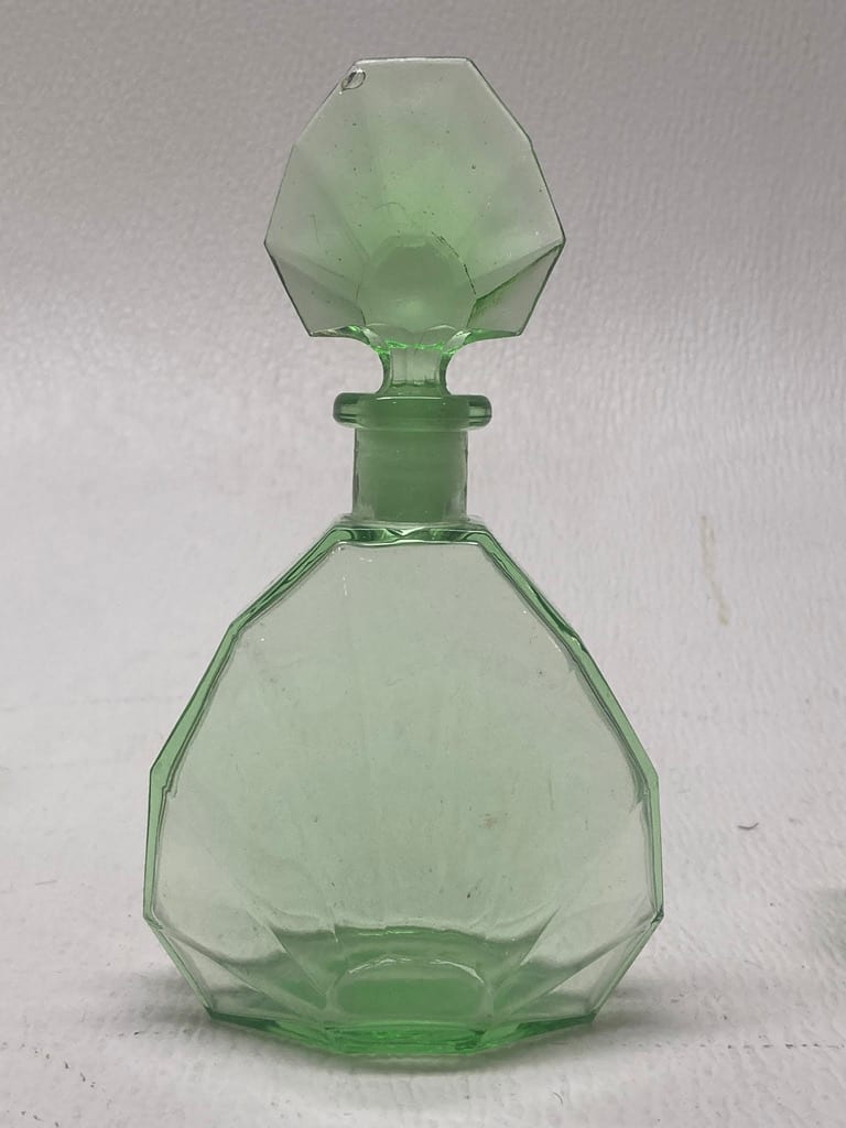 Emerald green perfume bottle 