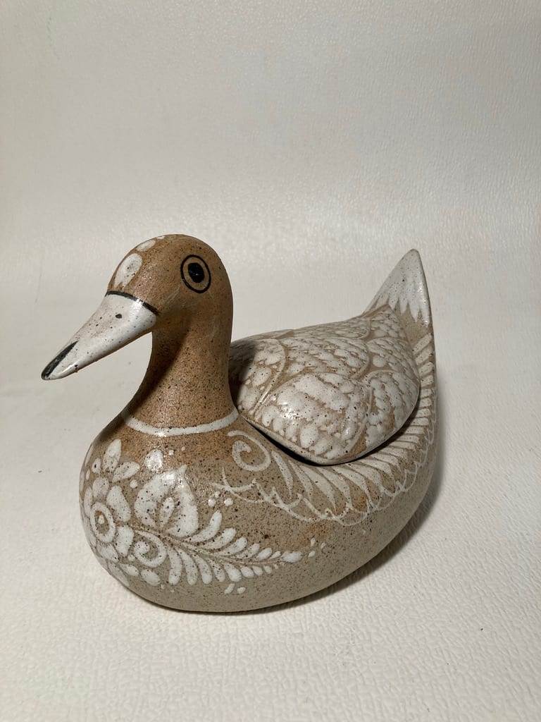 Mexican pottery covered duck 