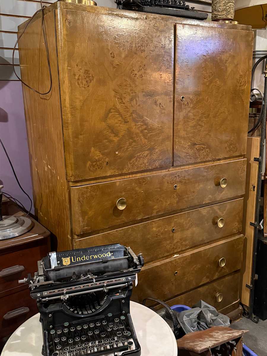 Art Deco burled wood armoir 