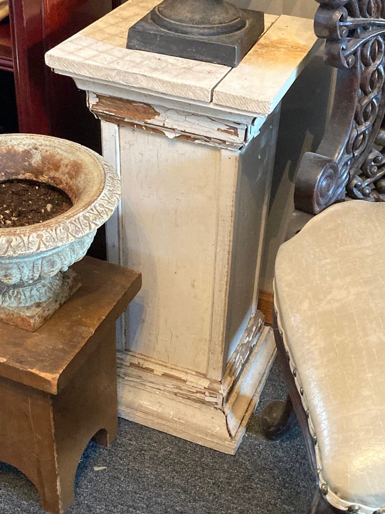 Painted small primitive stand 