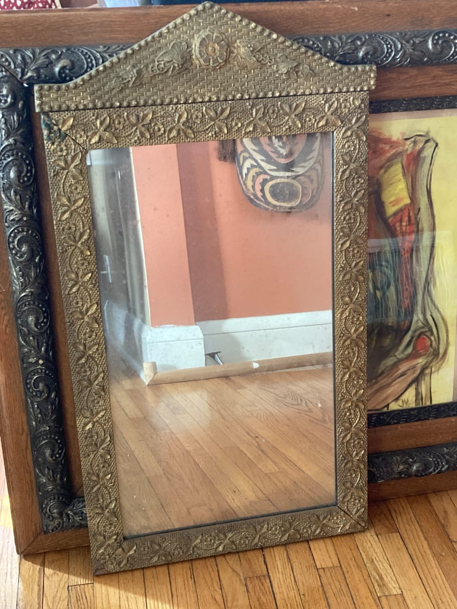 Framed ornate vintage mirror 