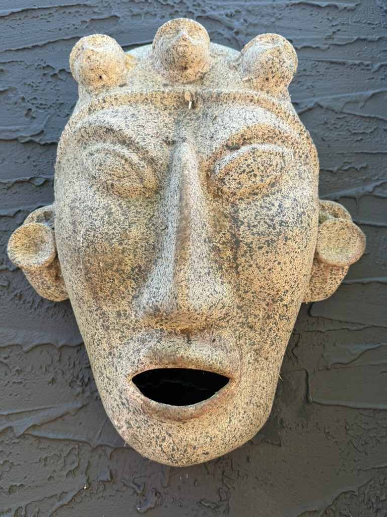 Large ceramic garden Mexican wall hanging face, Image 1.