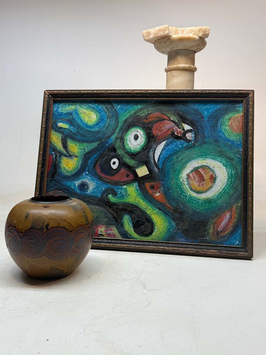 Paris flea market Original abstract painting 