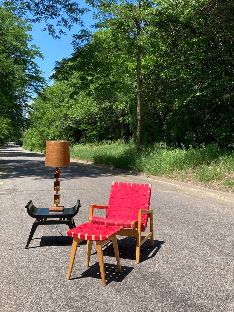 Jens Risom chair and ottoman 