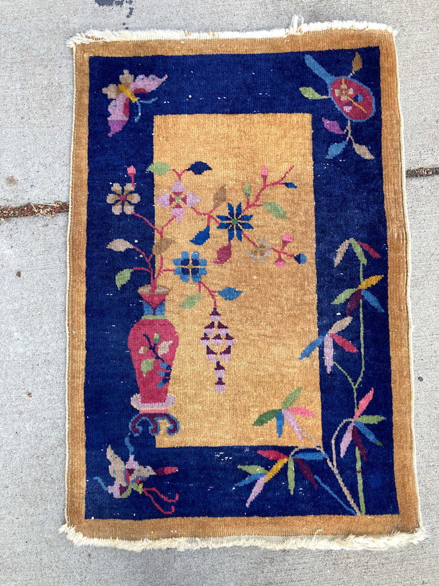 vintage art deco Chinese rug 