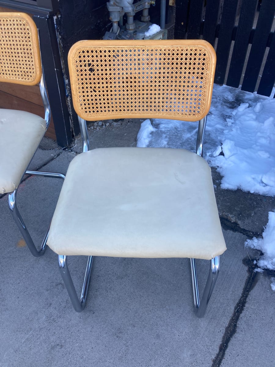 set of 4 chrome chairs 