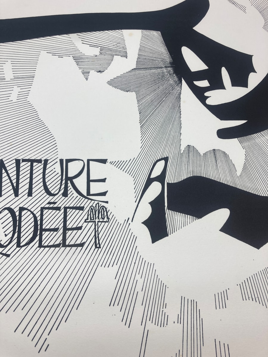 Vintage Tenture Brodée black and white French poster 