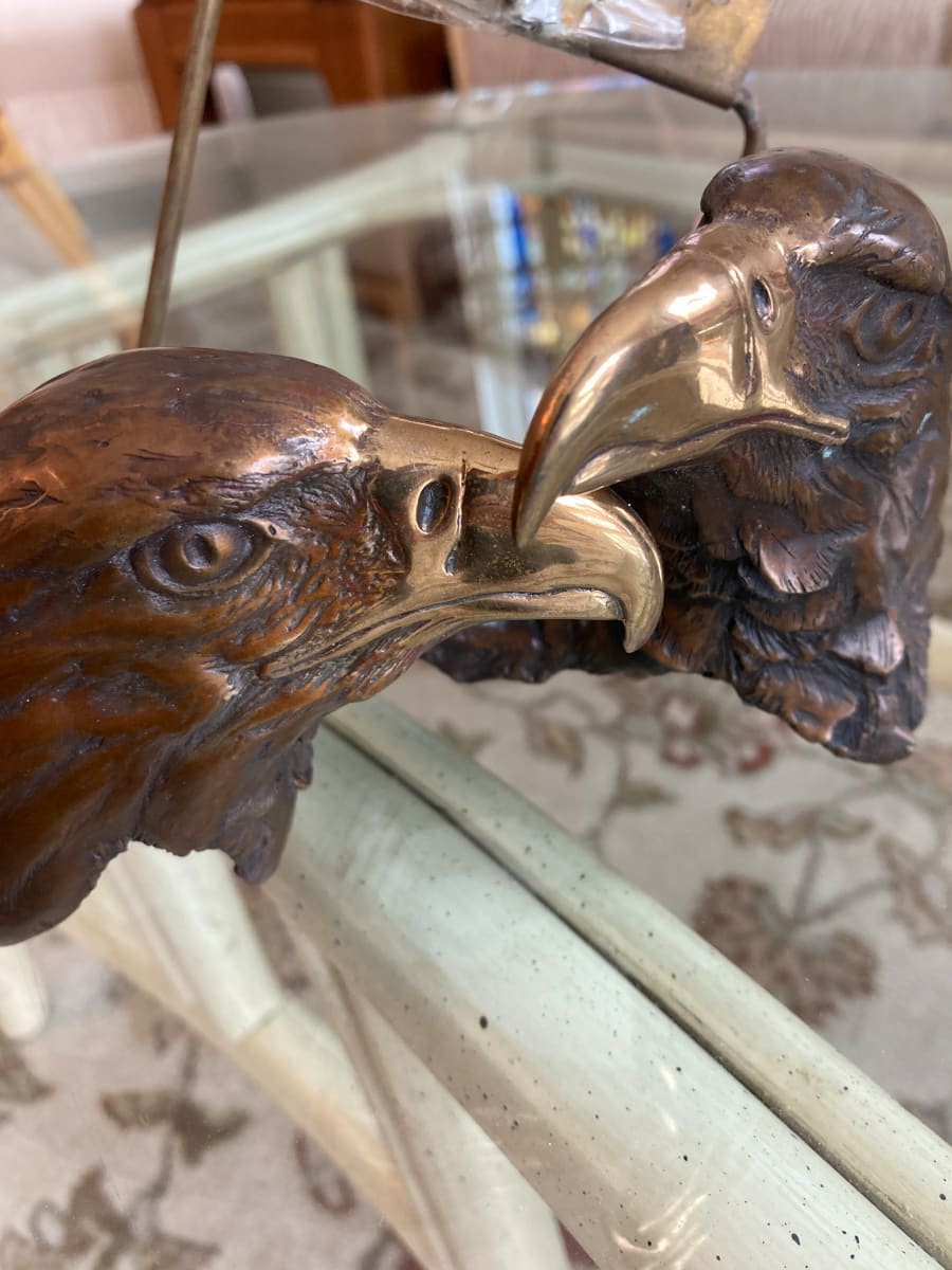 Original limited edition bronze sculpture of wall mounted eagles 