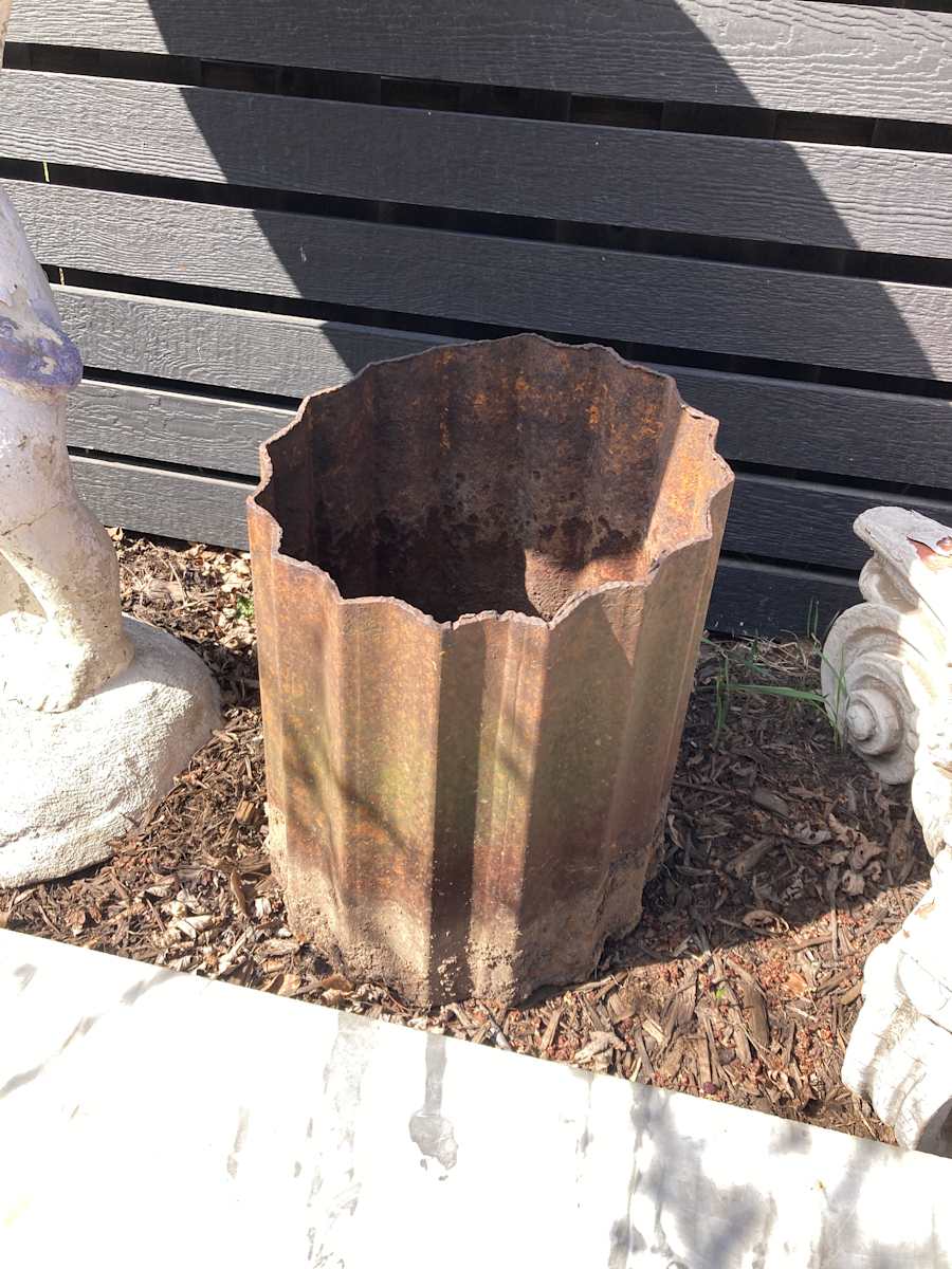 Cast Iron column artifact planter 