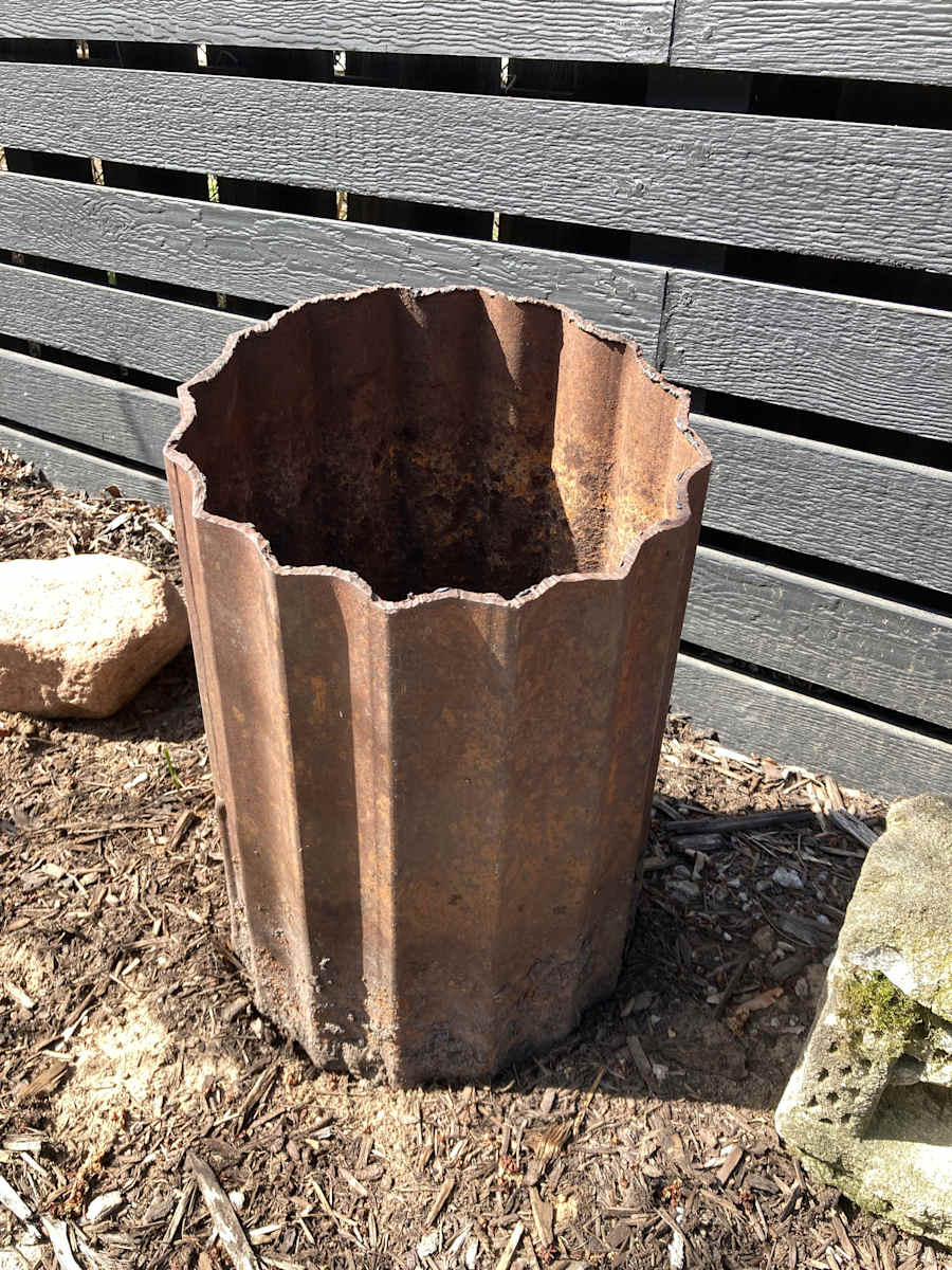 Cast Iron column artifact planter 