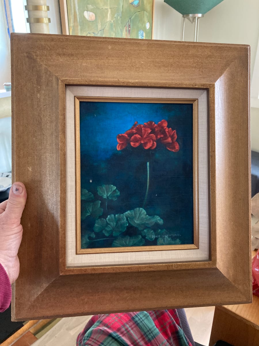 Original framed floral on board 