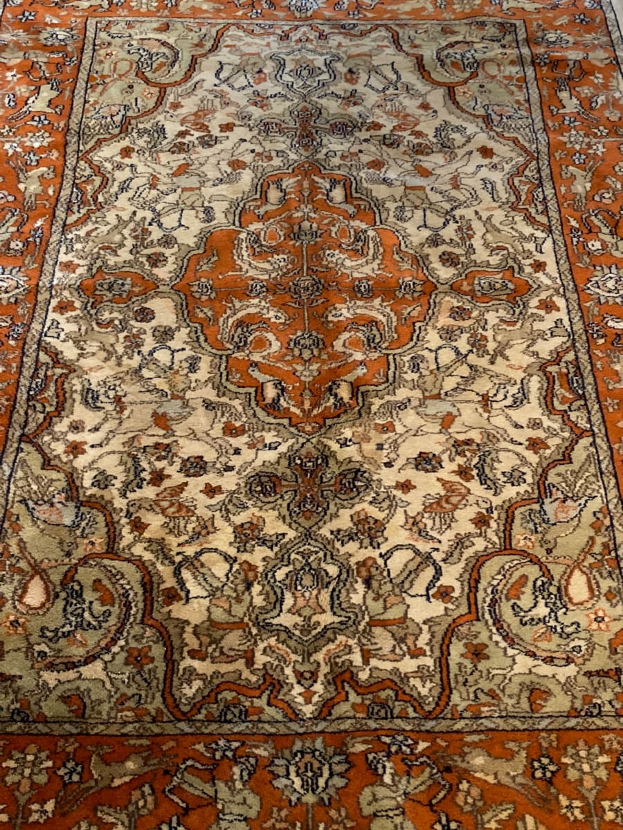 Hand made wool Persian rug 