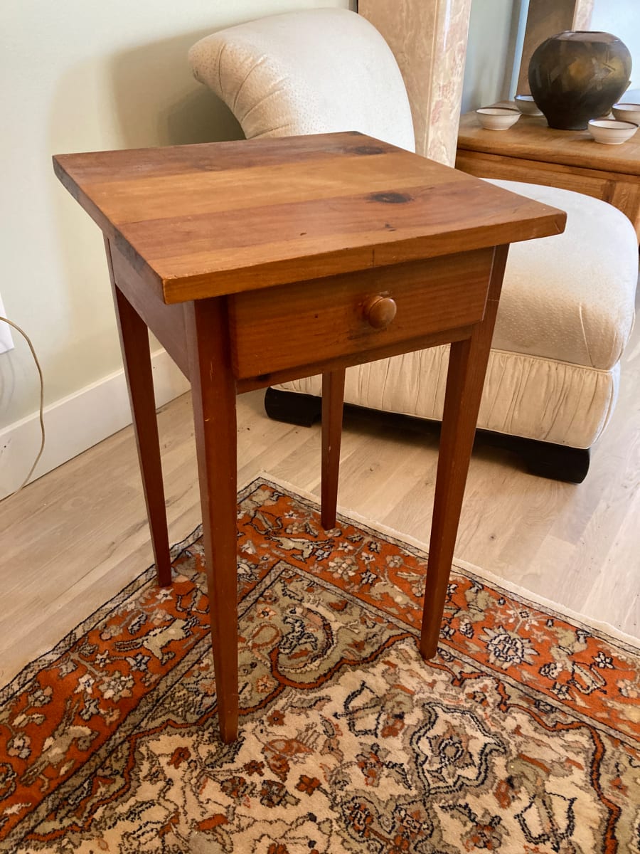 Small primitive pine side table 