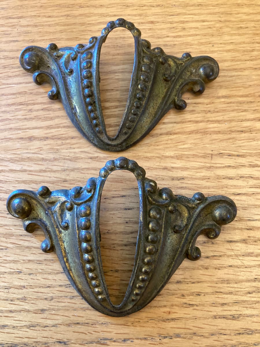 Pair of  Art Deco ornate handles 