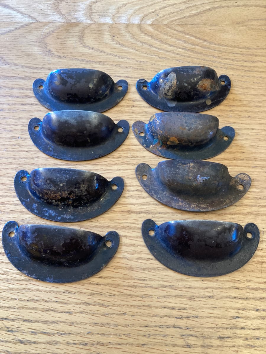 Set of 8 dark scoop bale handles 