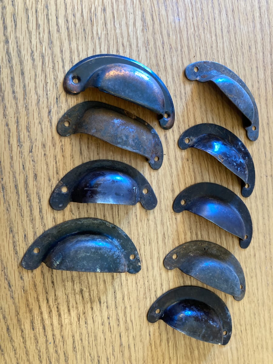 Set of 9 dark bale handles 