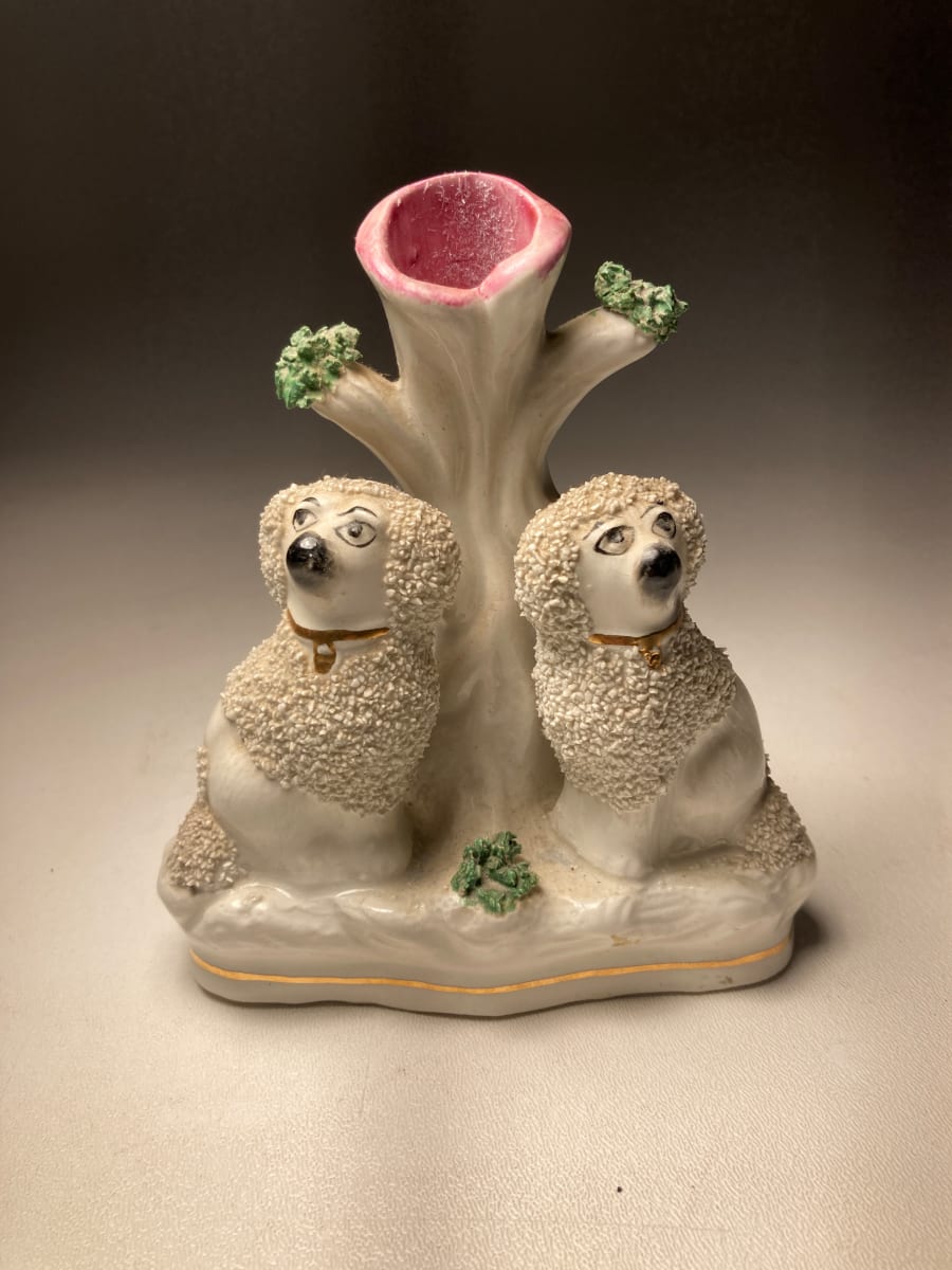 Staffordshire dog bud vase 