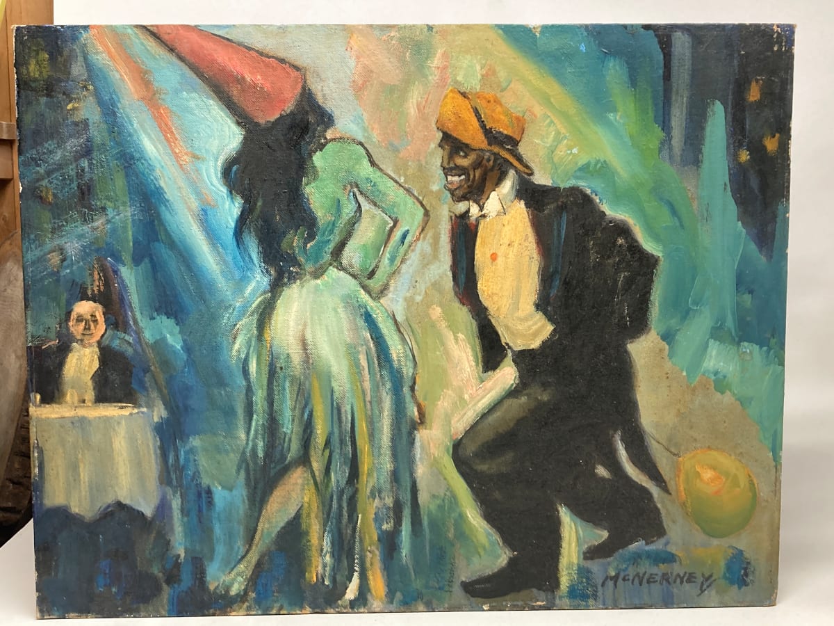 Painting on board of dancers 