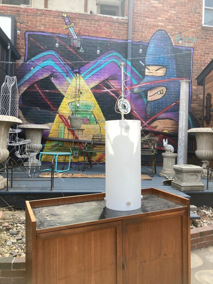 Modern large white plastic hanging pendant light 