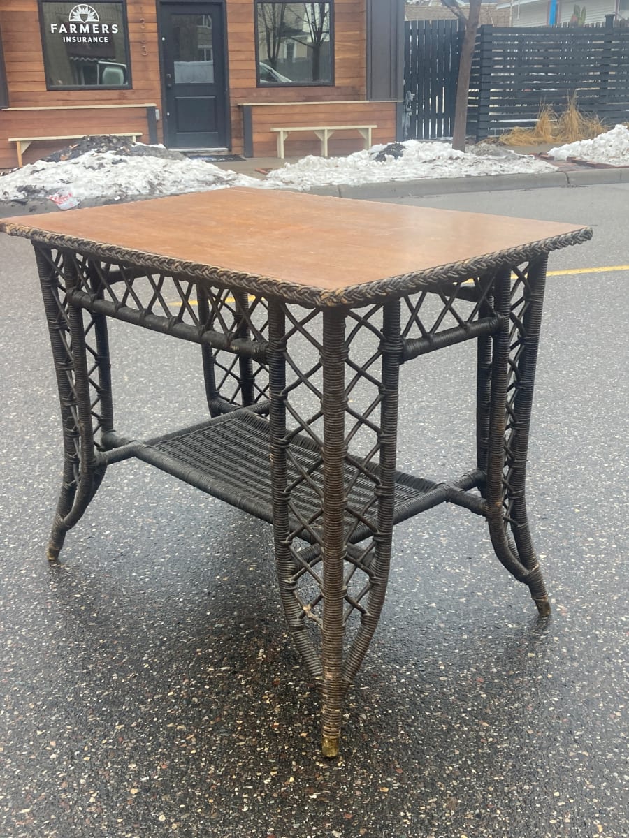 Arts n Crafts era wicker table 