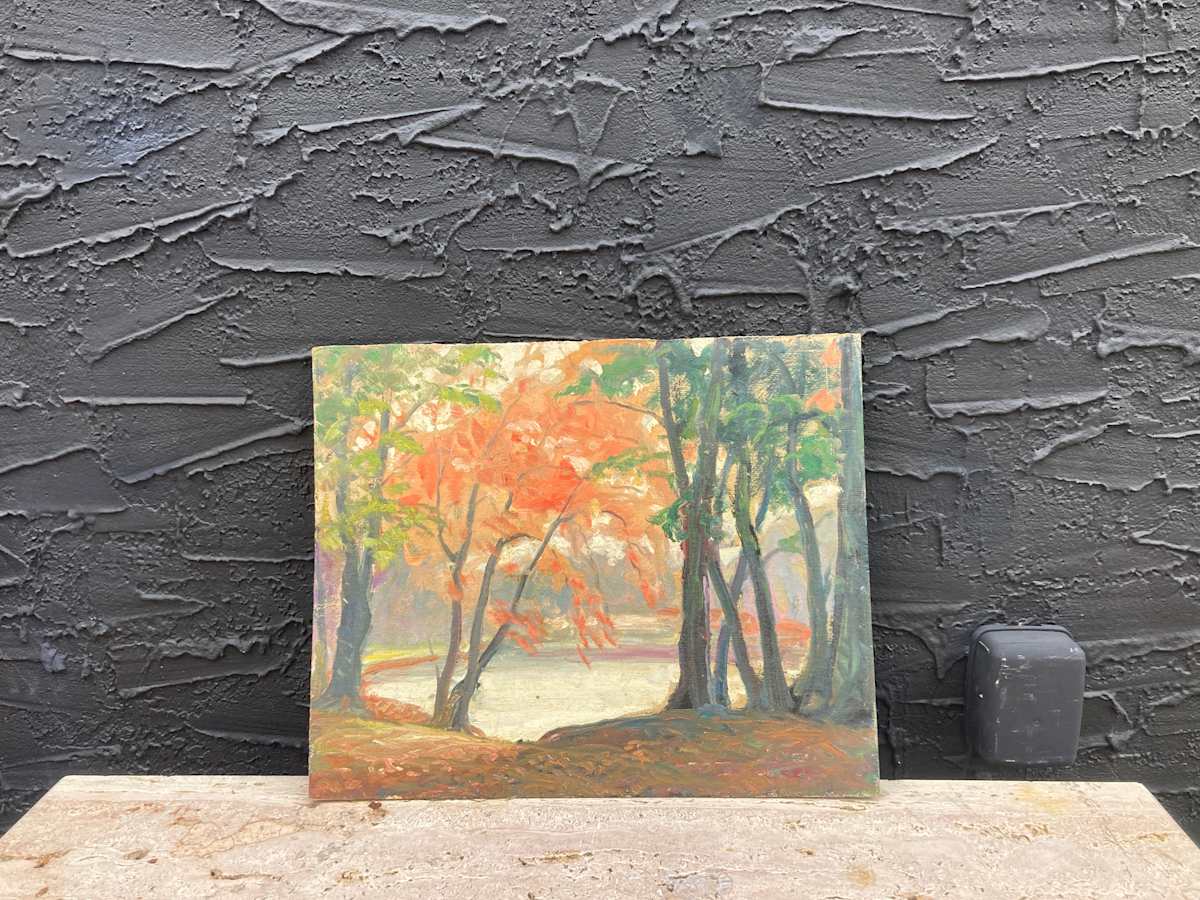 Carl G.T. Olson original painting on board fall scene #18 