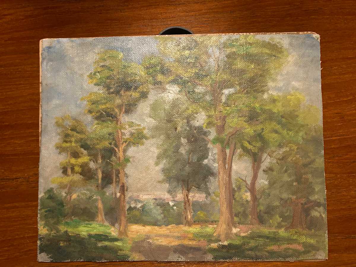 Carl G. T. Olson original painting on board forest painting  #58 
