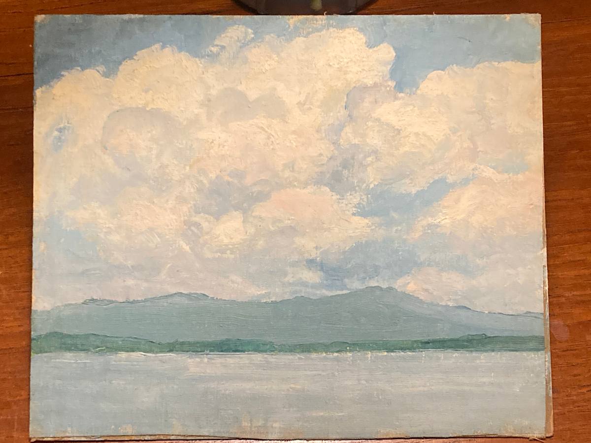 Carl G. T. Olson original painting on board sea and sky  #63 