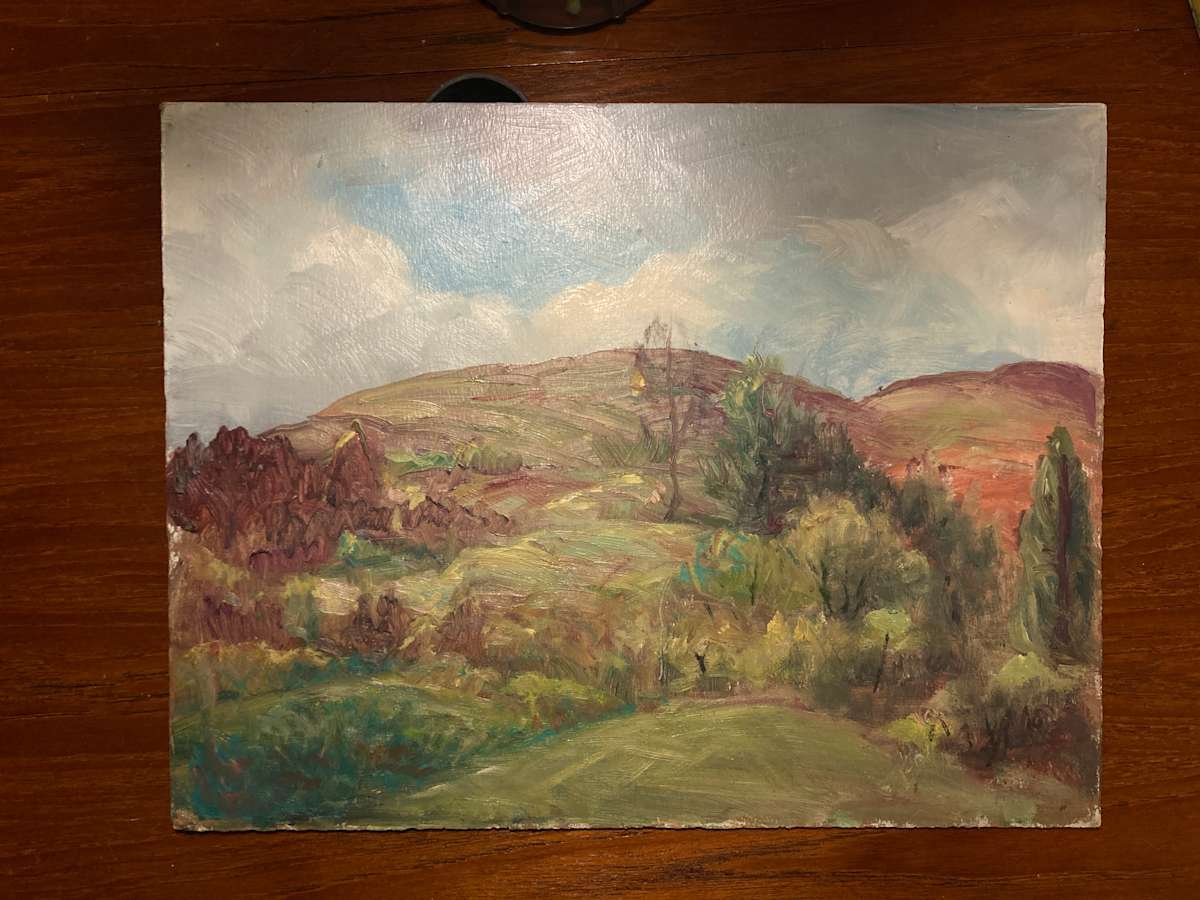 Carl G. T. Olson original painting on board fall landscape  #72 