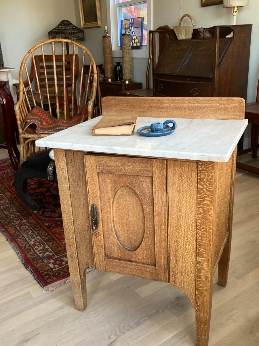 Art Deco marble top side table 