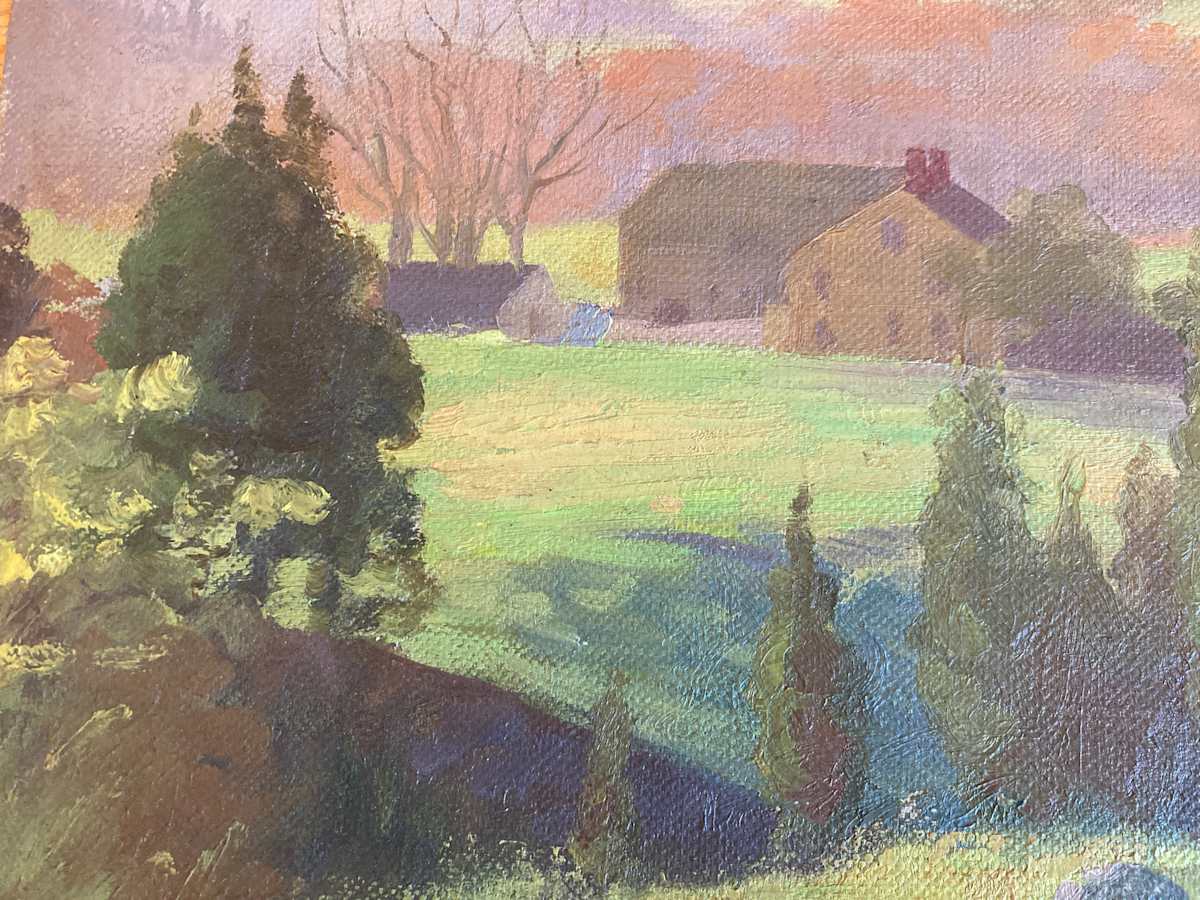 Carl G. T. Olson  original painting on canvas house in field #96 
