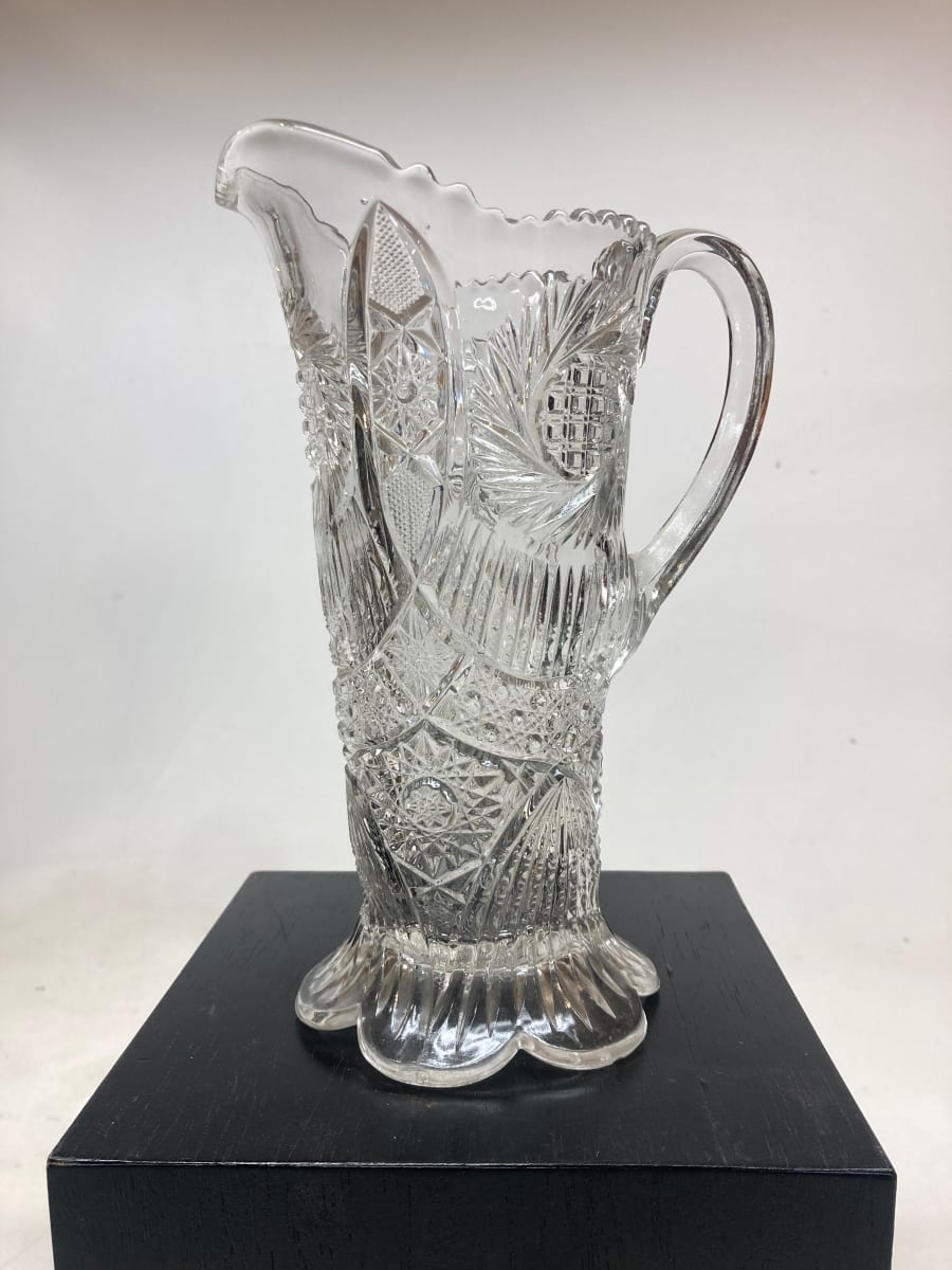 pressed clear glass pitcher, Image 2.