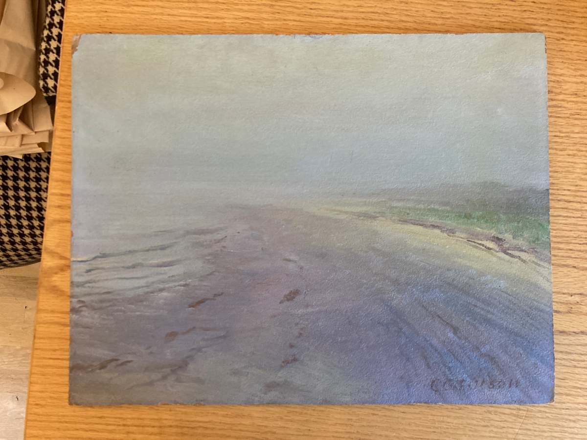 Carl G. T. Olson  original painting on board foggy landscape #103 