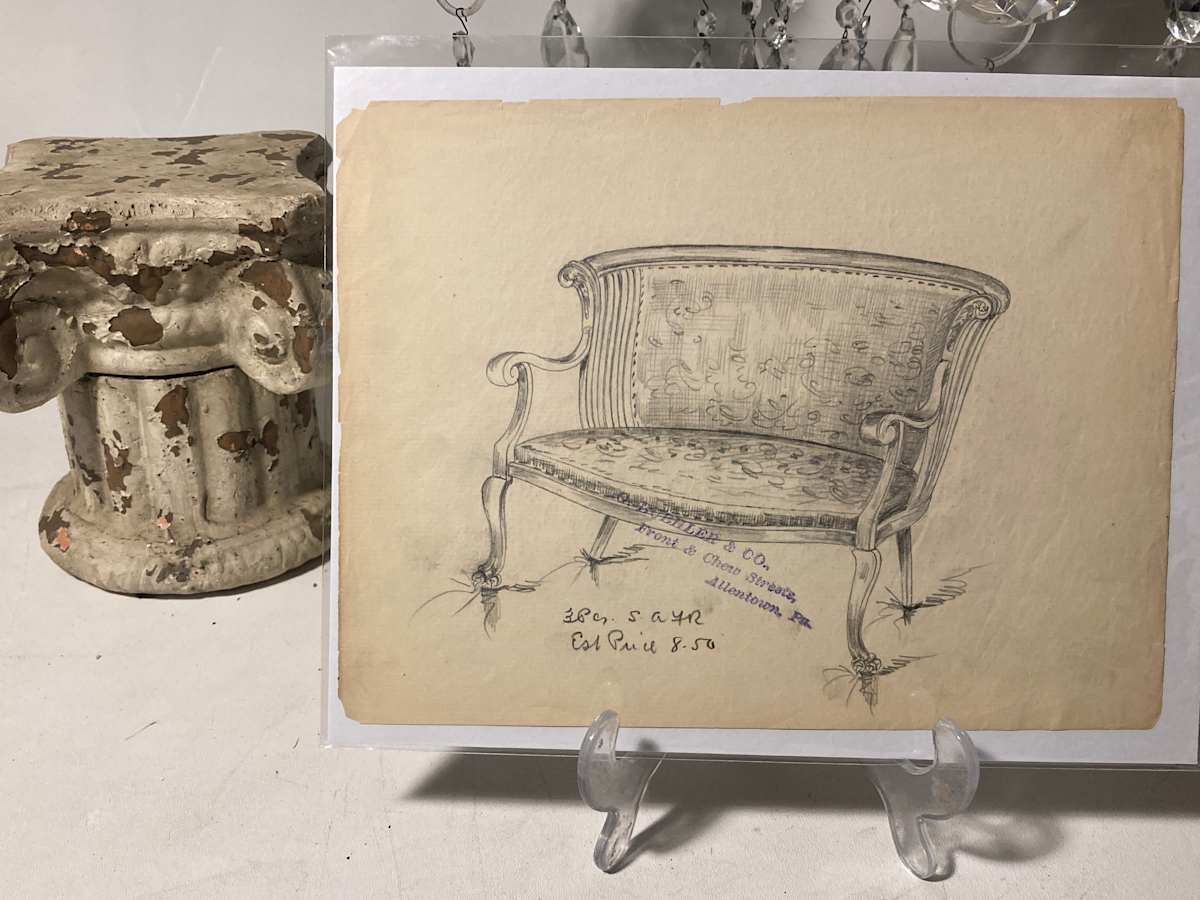 19 teens sofa drawing - stamped, Image 13.