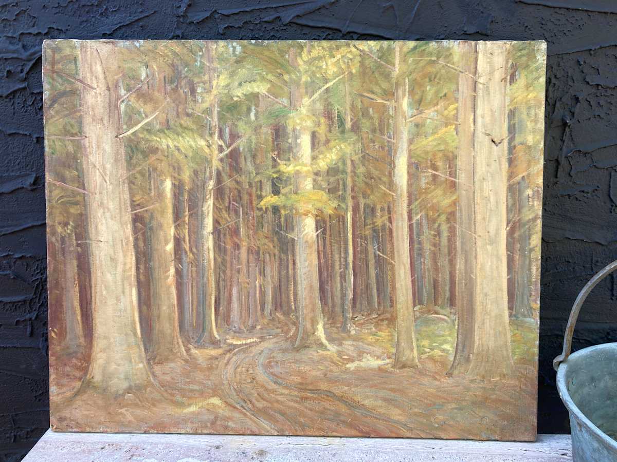 Carl G. T. Olson original painting on canvas trees  #141 
