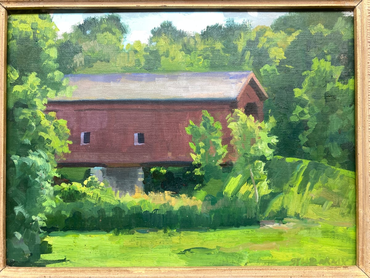 Original painting on board - Zumbrota Covered Bridge 