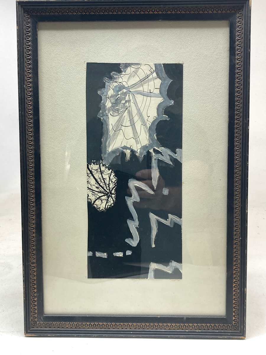 Original framed pen and ink abstract drawing, Image 4.