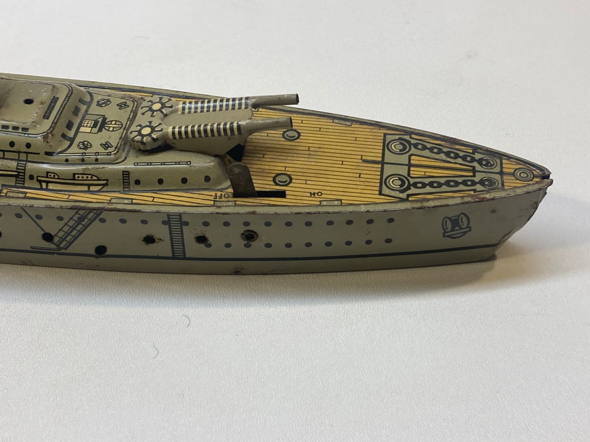 Marx tin toy battleship 