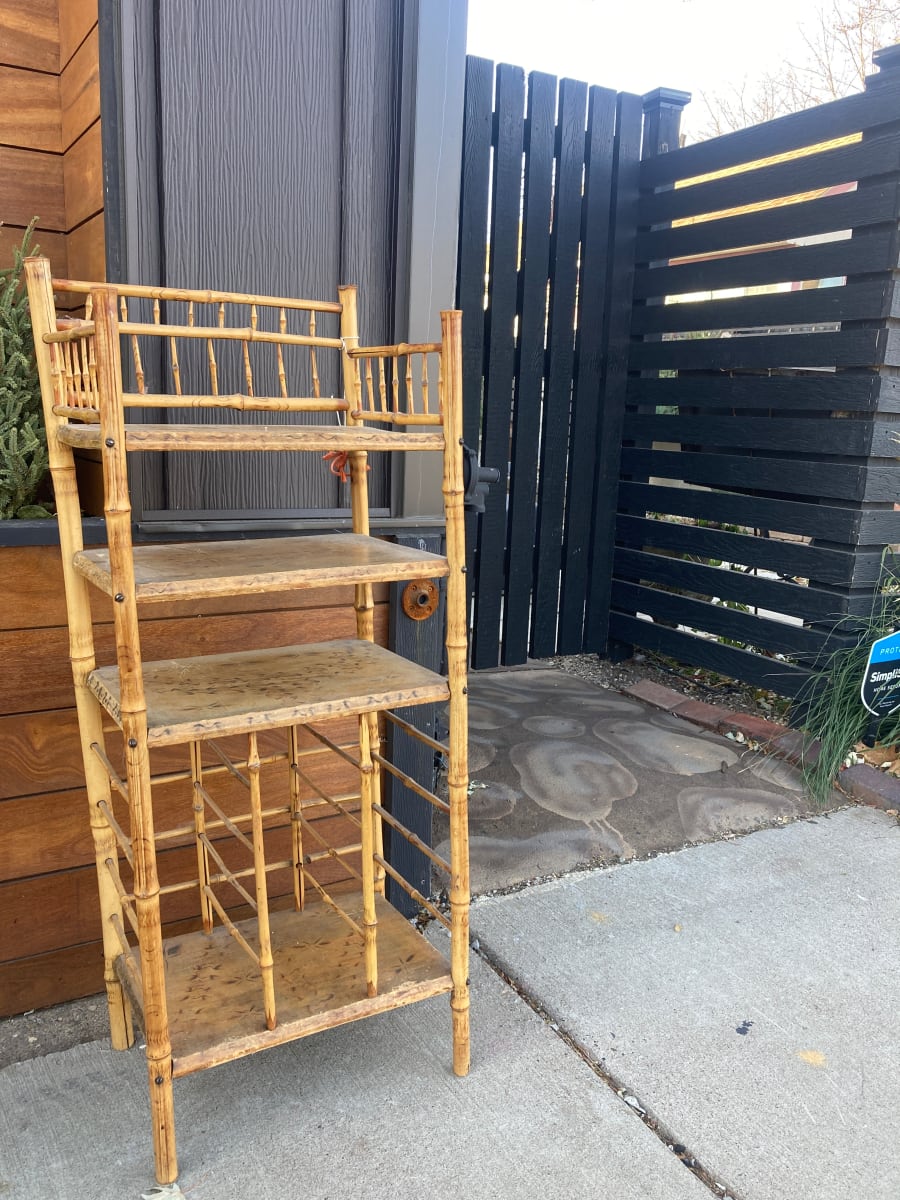 Vintage bamboo shelf 