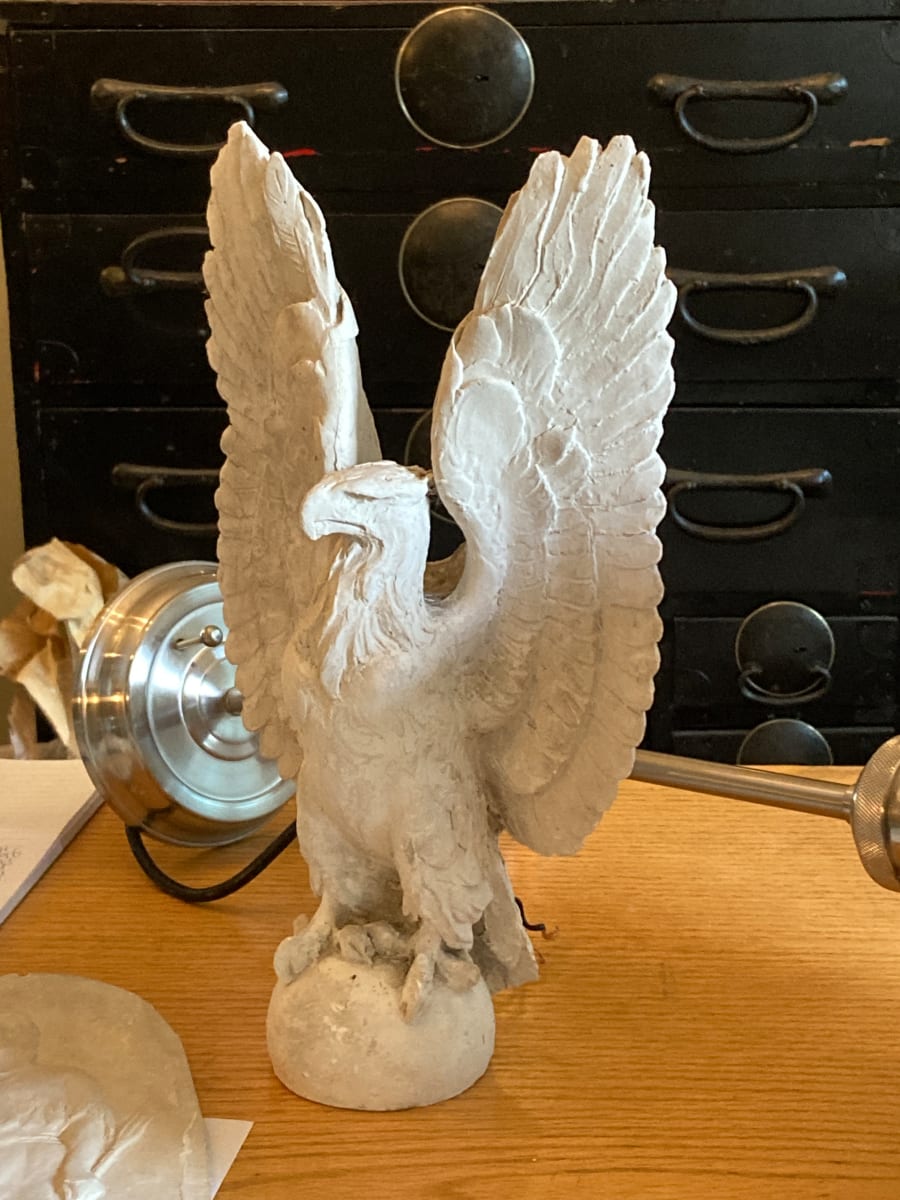 Original plaster relief of winged eagle, Image 1.