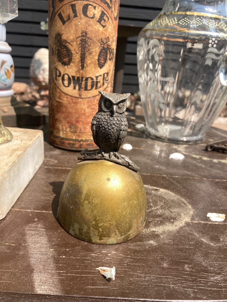 Small brass bell with owl 