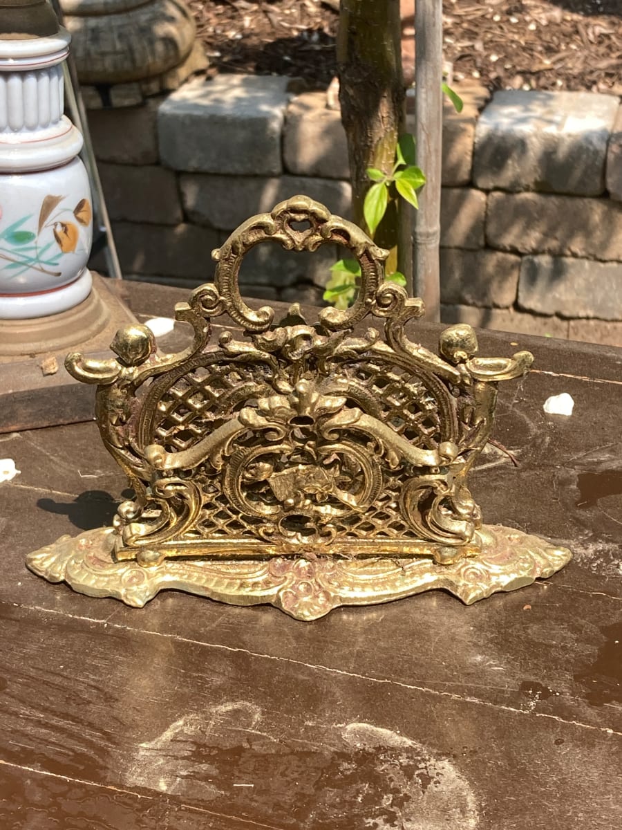 Brass ornate letter holder 