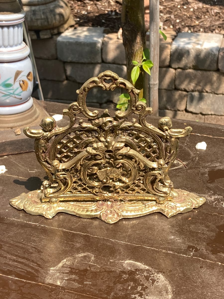 Brass ornate letter holder, Image 2.