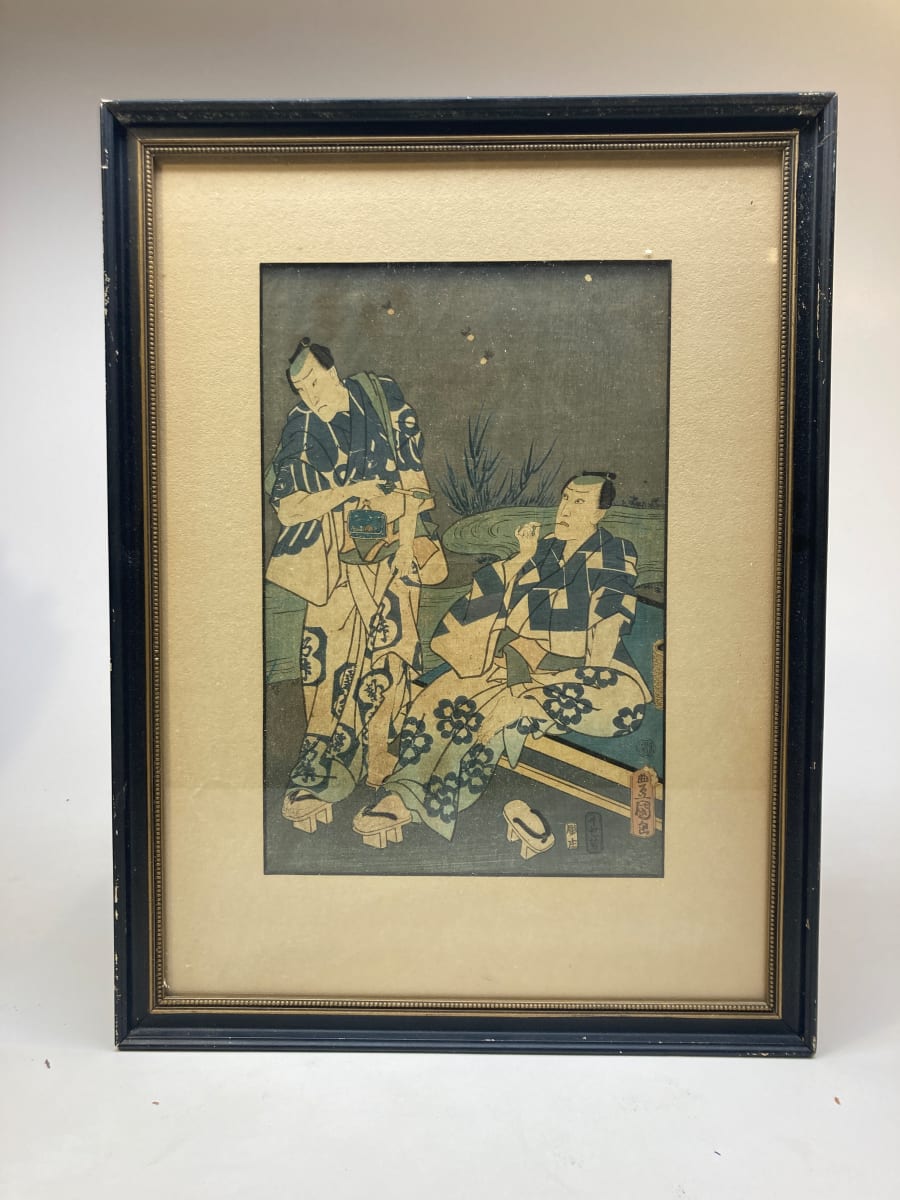 Framed Japanese woodblock 