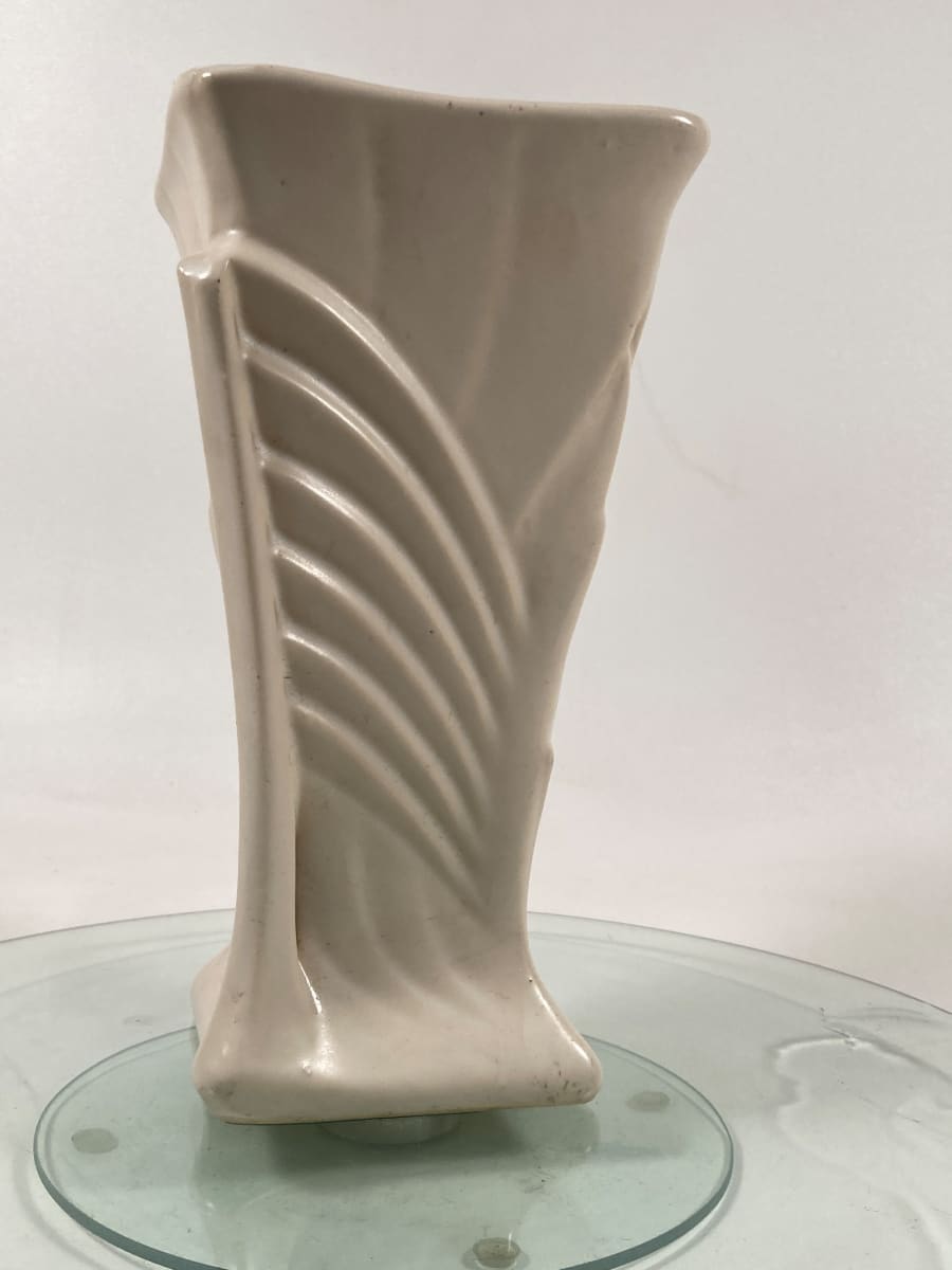 McCoy Art Deco white pottery vase 