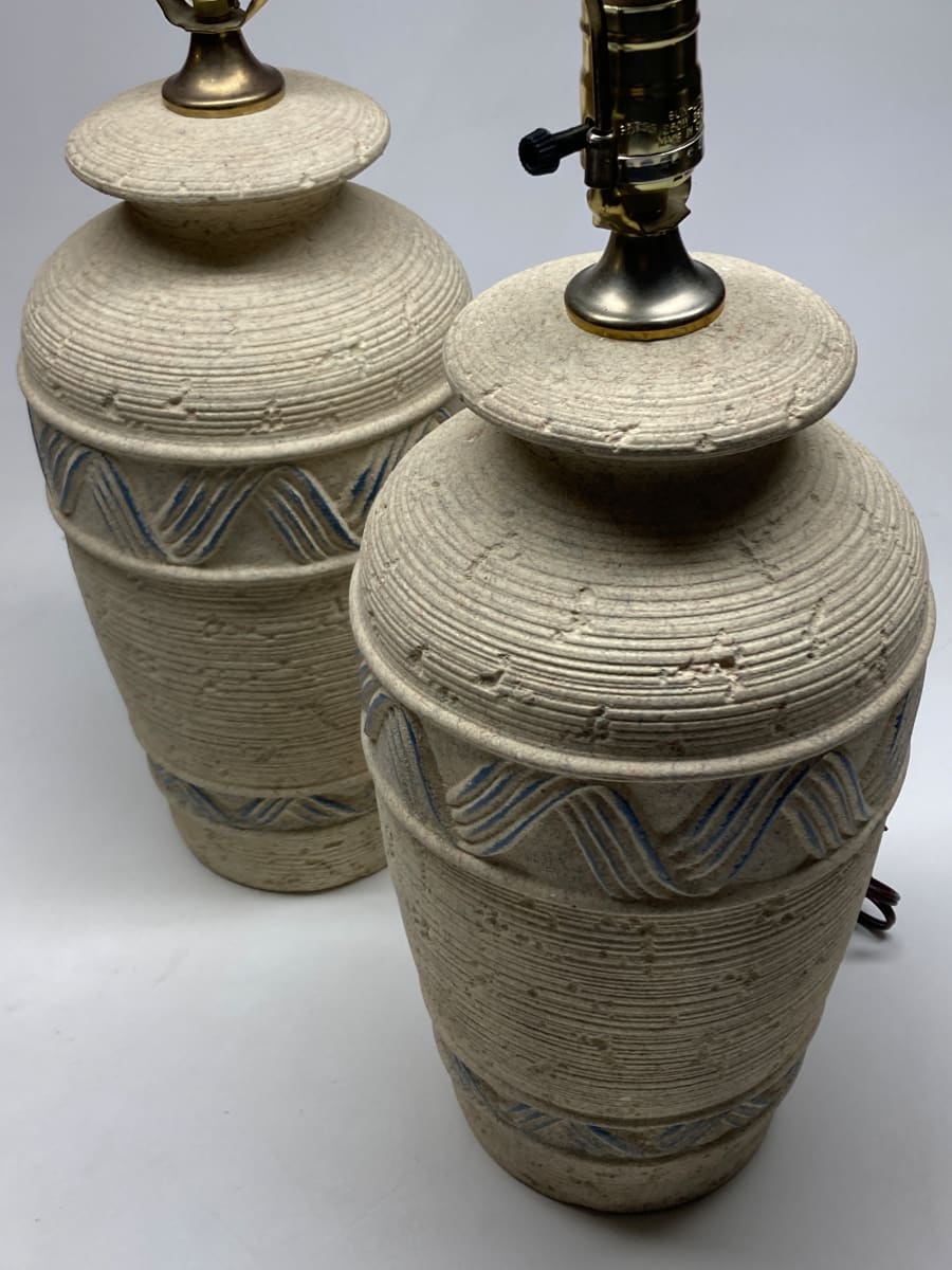 Pair of modern pottery lamps 