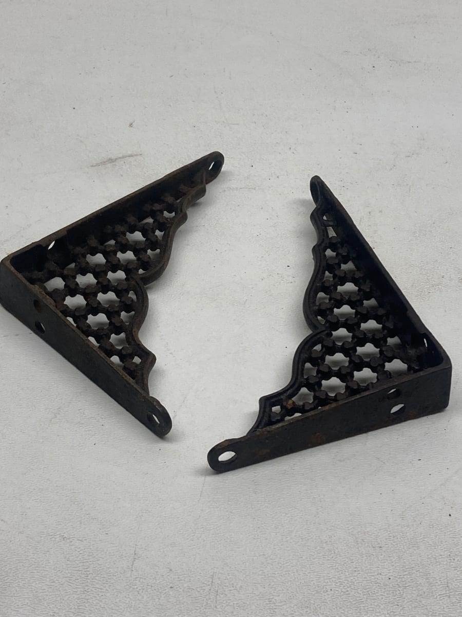 tiny turn of the century metal brackets, Image 4.