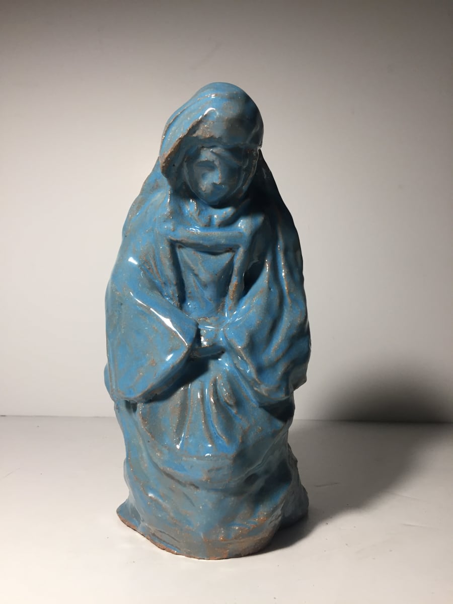 Religious motif figural pottery sculpture, Image 1.