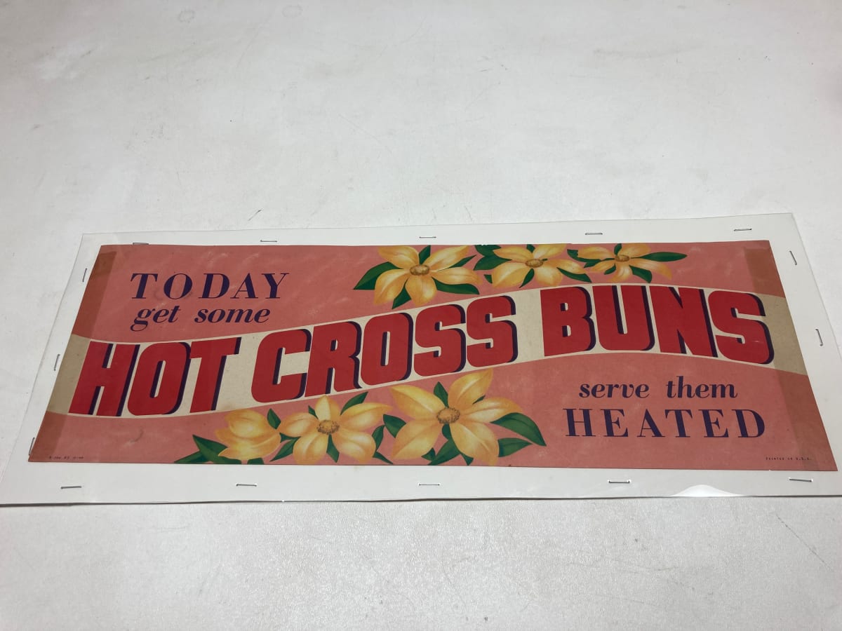 Vintage hot crossed buns advertisement 