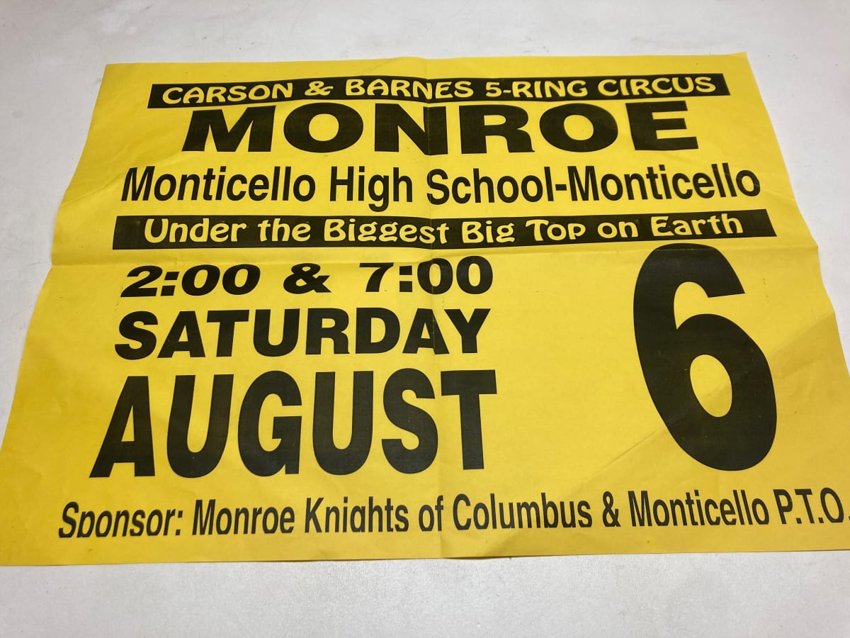 Yellow Monroe date sheet 
