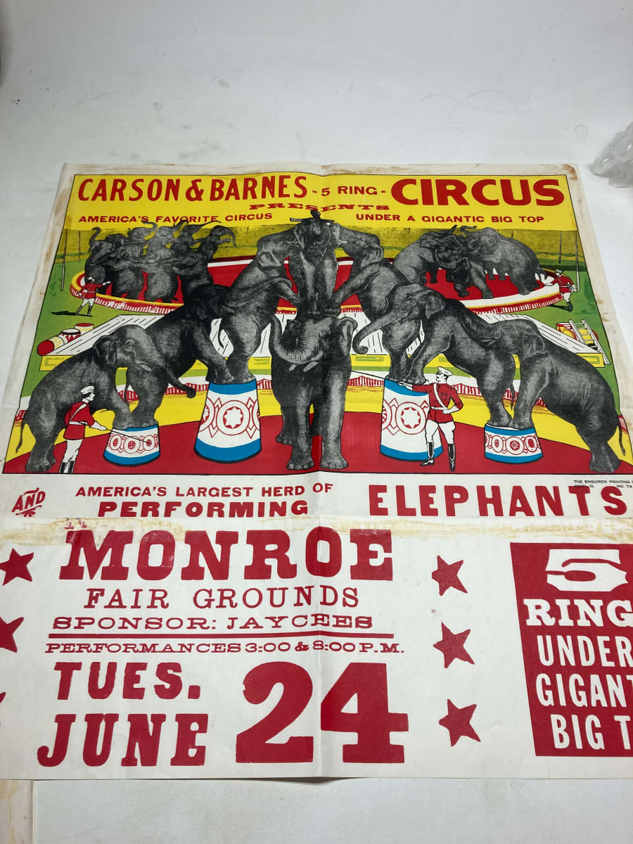 Elephant circus hatch litho poster 